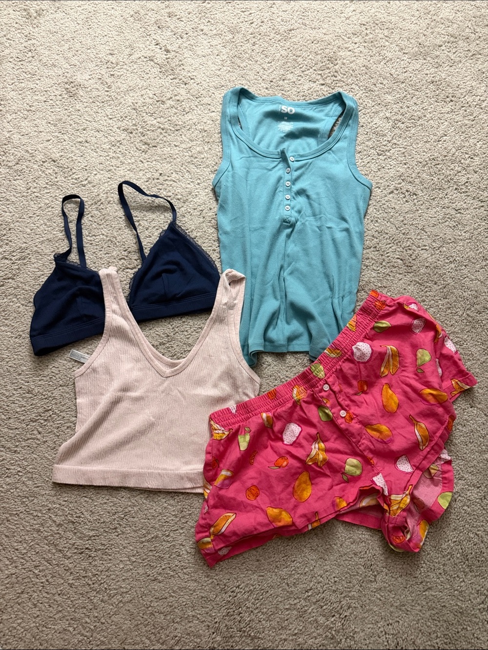 Urban Outfitters Mixed Sleepwear Set in Teal, Navy, Pale Pink & Bright Pink